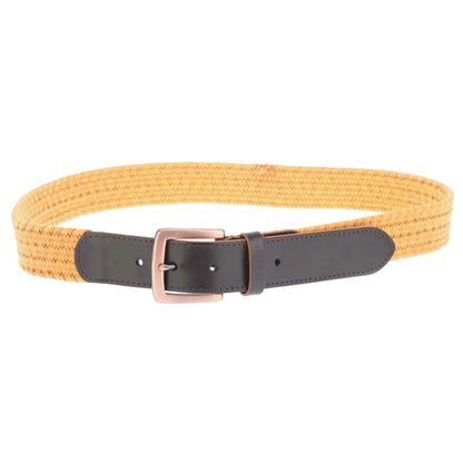 Mustard - Front - Ted Baker Galan Cow Leather Woven Belt