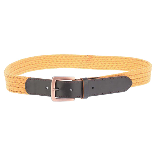 Mustard - Front - Ted Baker Galan Cow Leather Woven Belt
