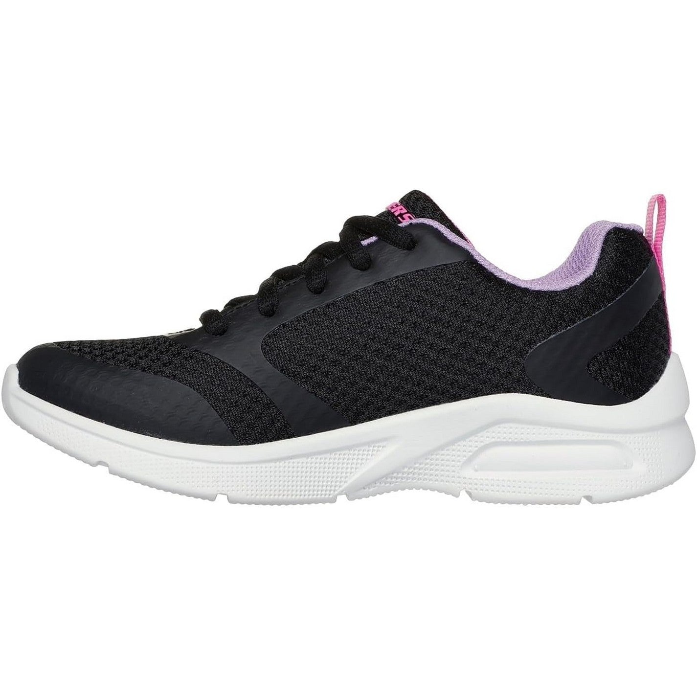Black-Pink - Side - Skechers Girls Microspec Max Mesh Trainers