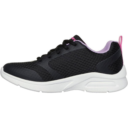 Black-Pink - Side - Skechers Girls Microspec Max Mesh Trainers