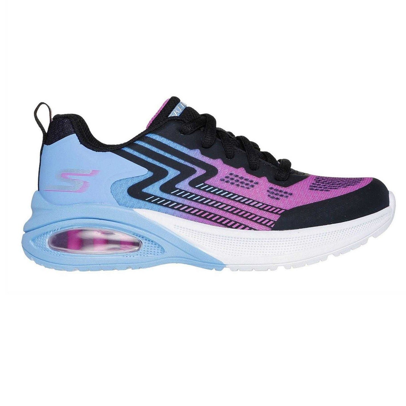 Black-Lavender - Front - Skechers Girls Microspec Max Mesh Trainers