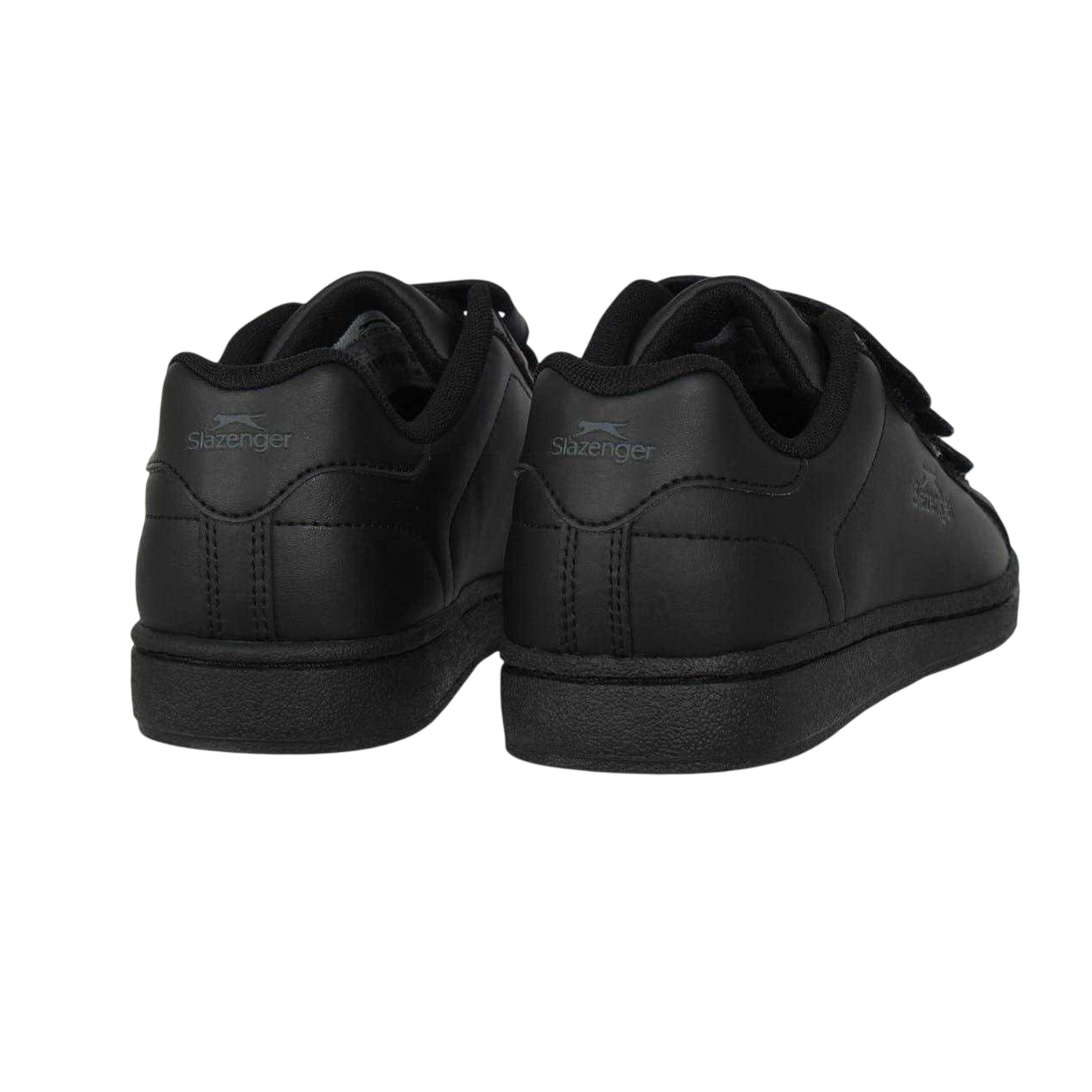 Black-Charcoal - Back - Slazenger Childrens-Kids Ash Vel Flat Trainers