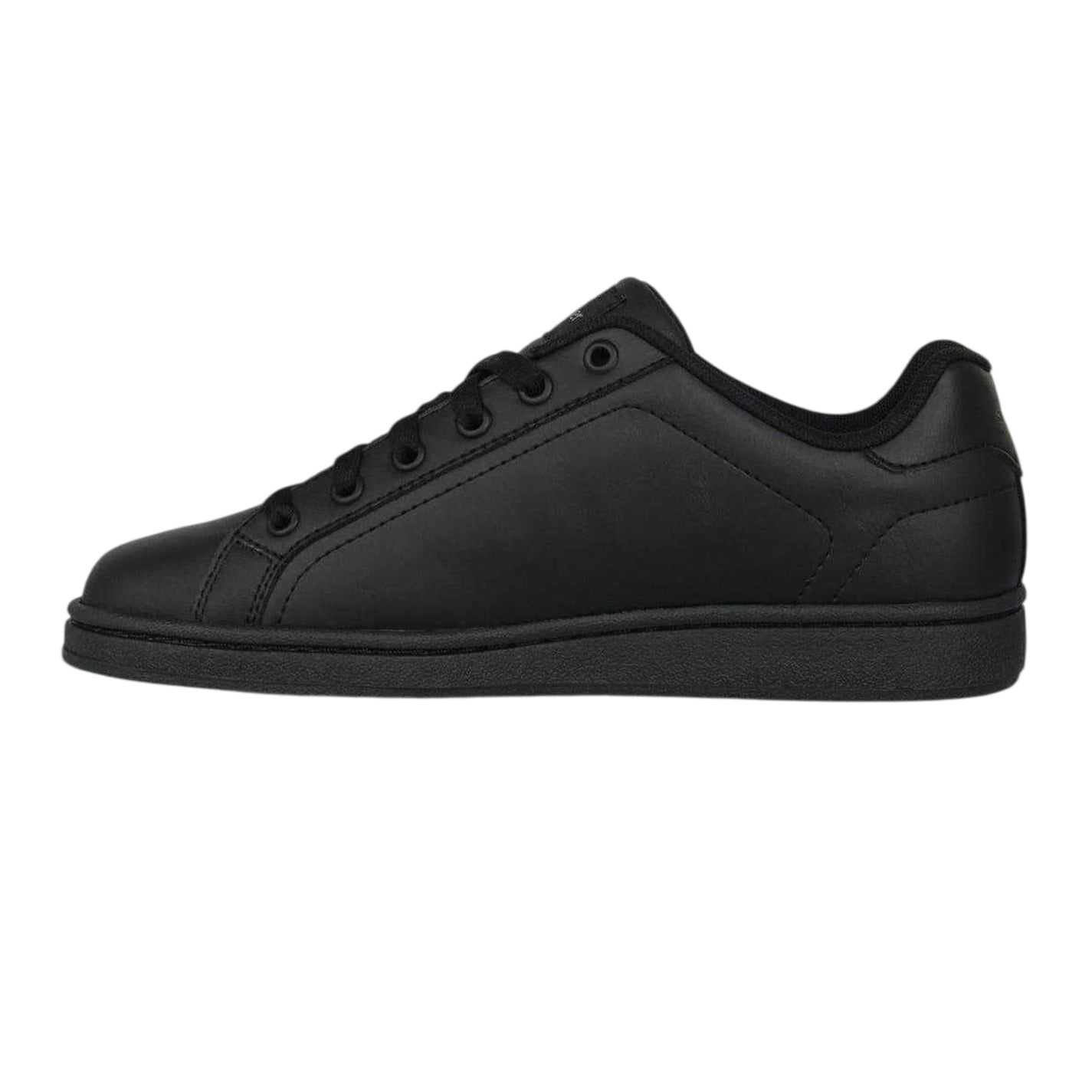 Black-Charcoal - Side - Slazenger Childrens-Kids Ash Leather Flat Trainers