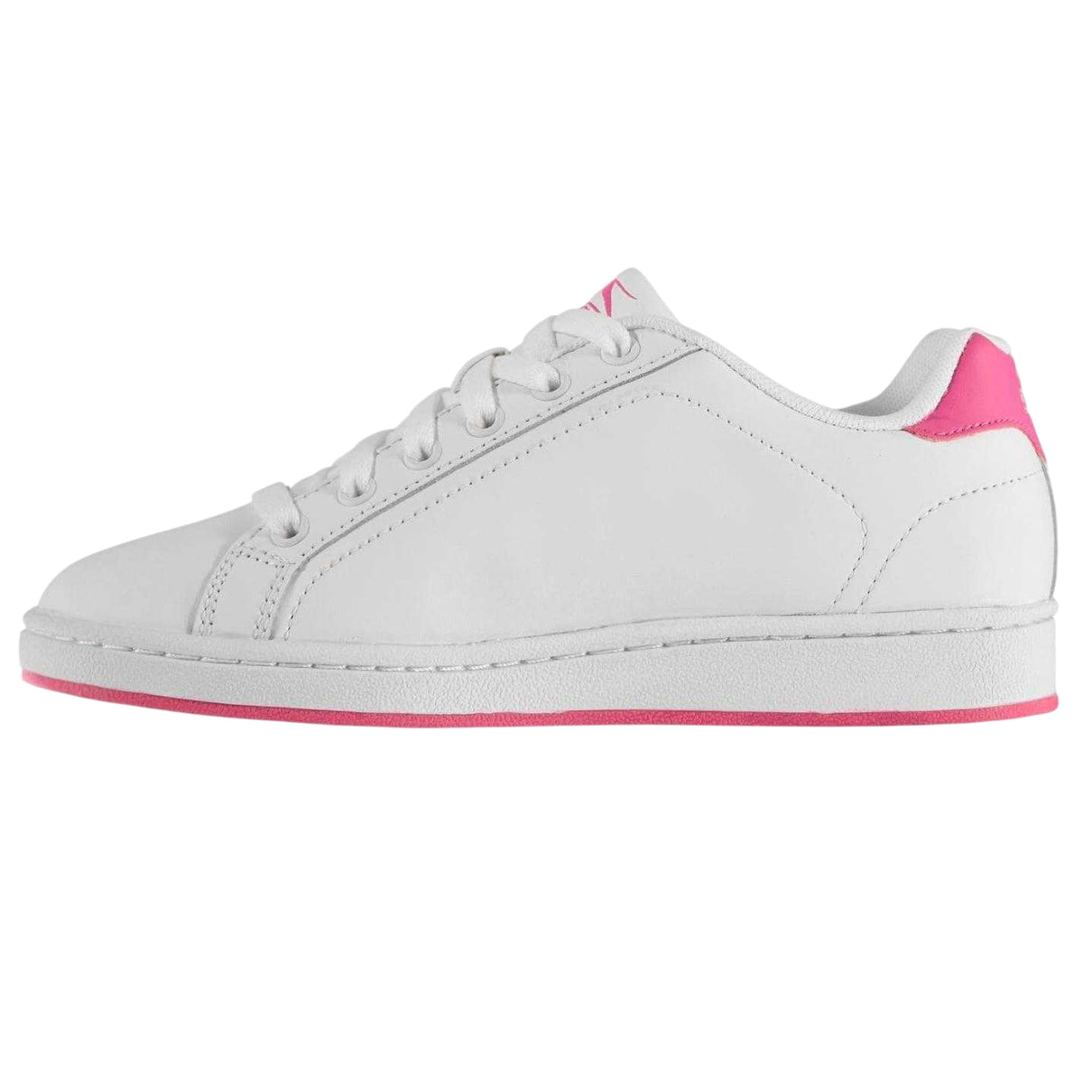 White-Cerise - Side - Slazenger Childrens-Kids Ash Leather Flat Trainers