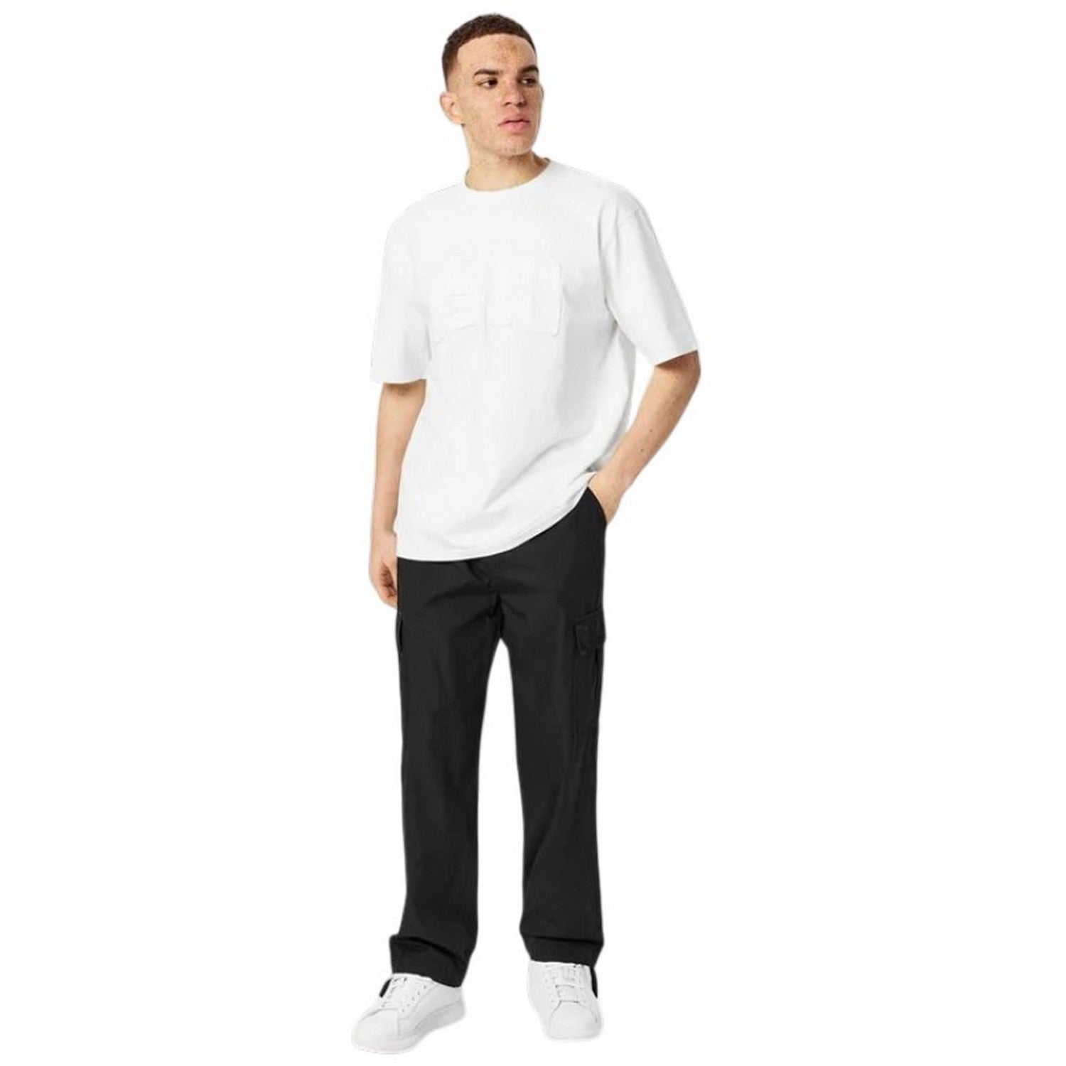 White - Pack Shot - Everlast Mens 1910 Crew Neck Regular T-Shirt