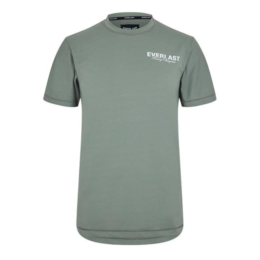 Khaki - Front - Everlast Mens Logo Crew Neck Workout T-Shirt