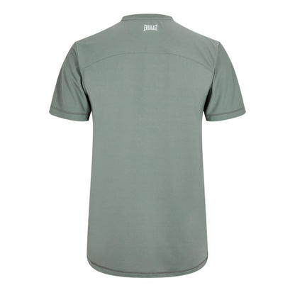 Khaki - Back - Everlast Mens Logo Crew Neck Workout T-Shirt