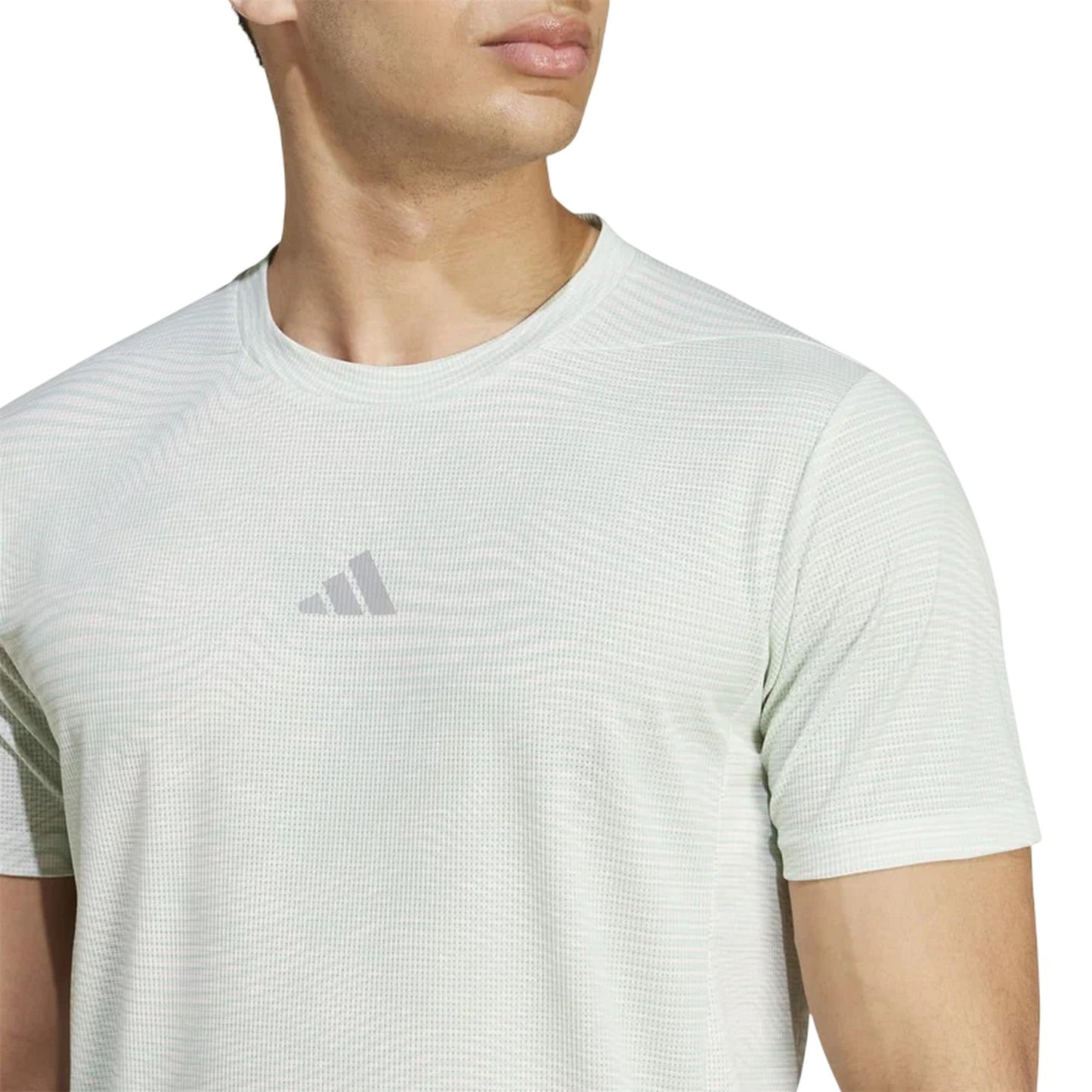 White-Green - Side - Adidas Mens HIIT Heat.Rdy Technology Training T-Shirt