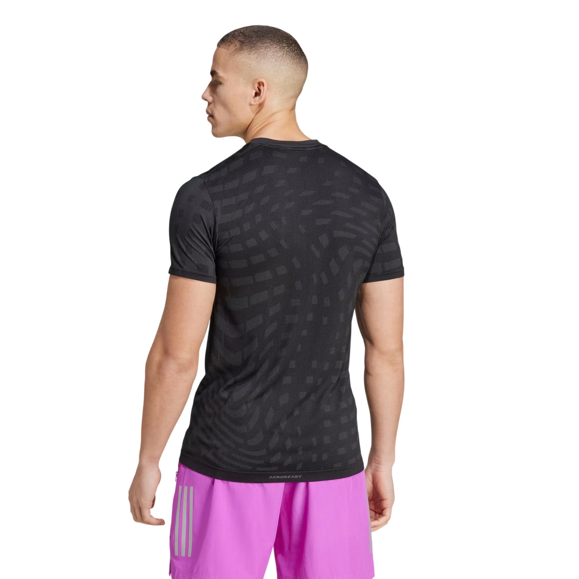 Black - Back - Adidas Mens Seamless Training T-Shirt