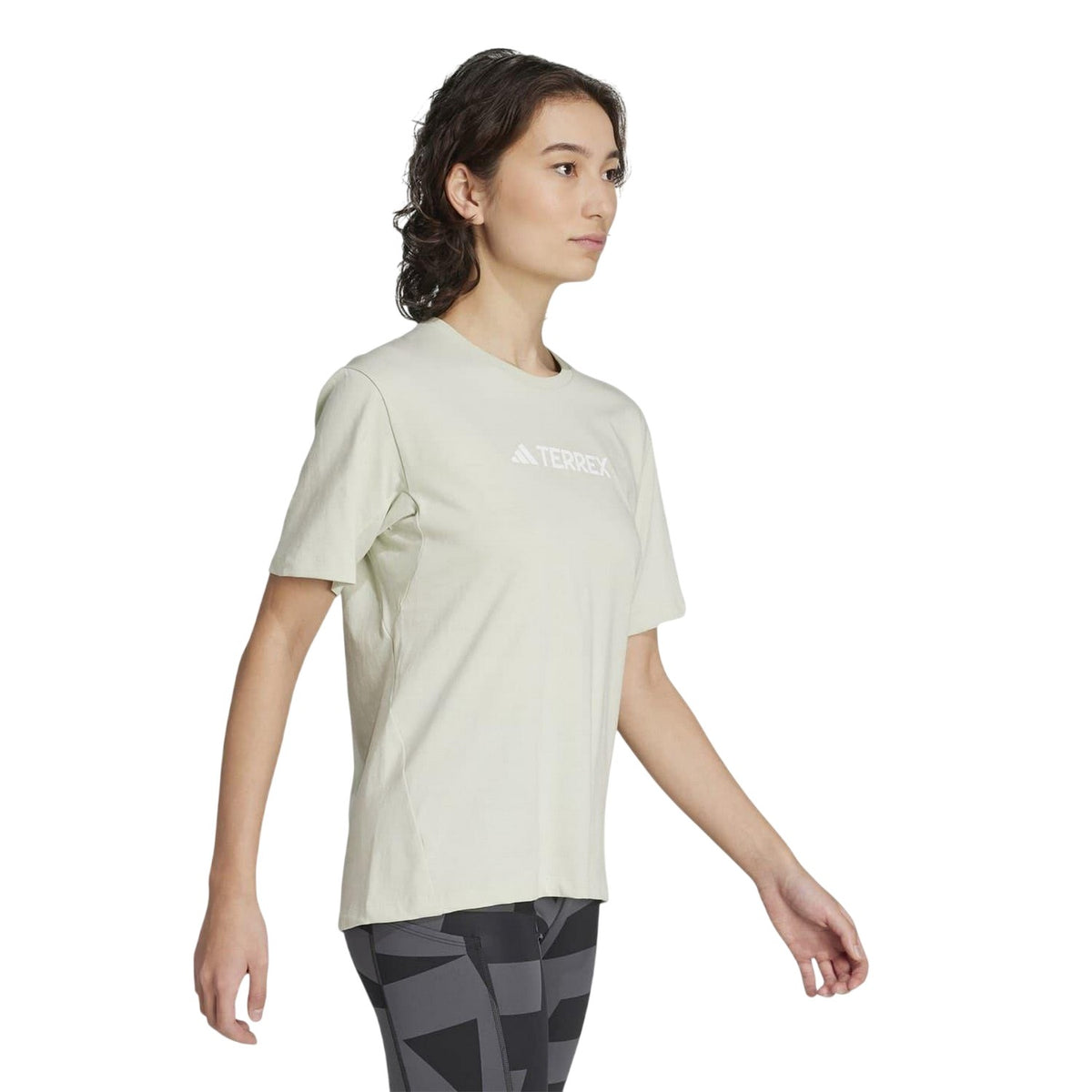 Linen Green - Pack Shot - Adidas Womens-Ladies Terrex Classic Logo T-Shirt