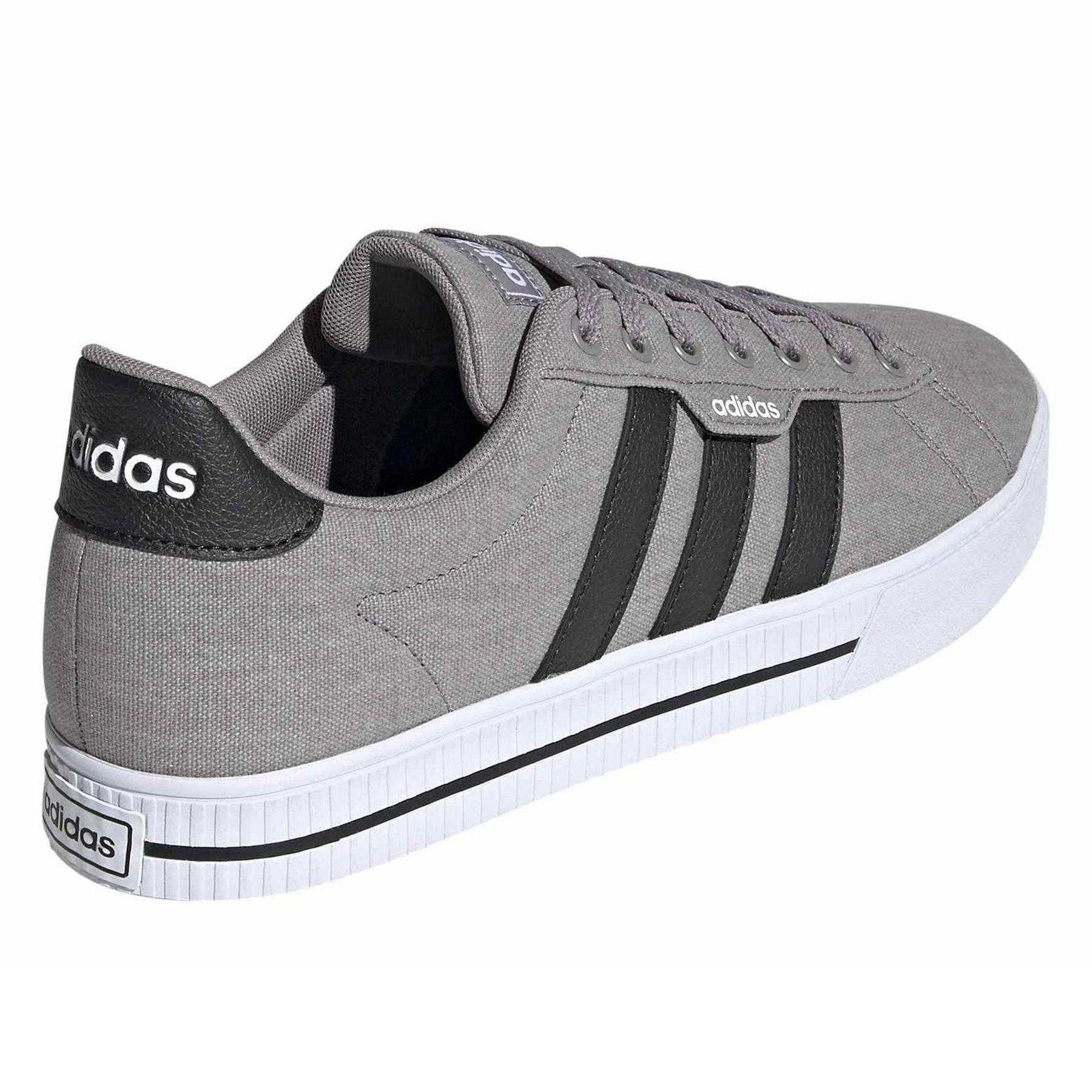 Grey - Back - Adidas Mens 3.0 Logo Canvas Trainers