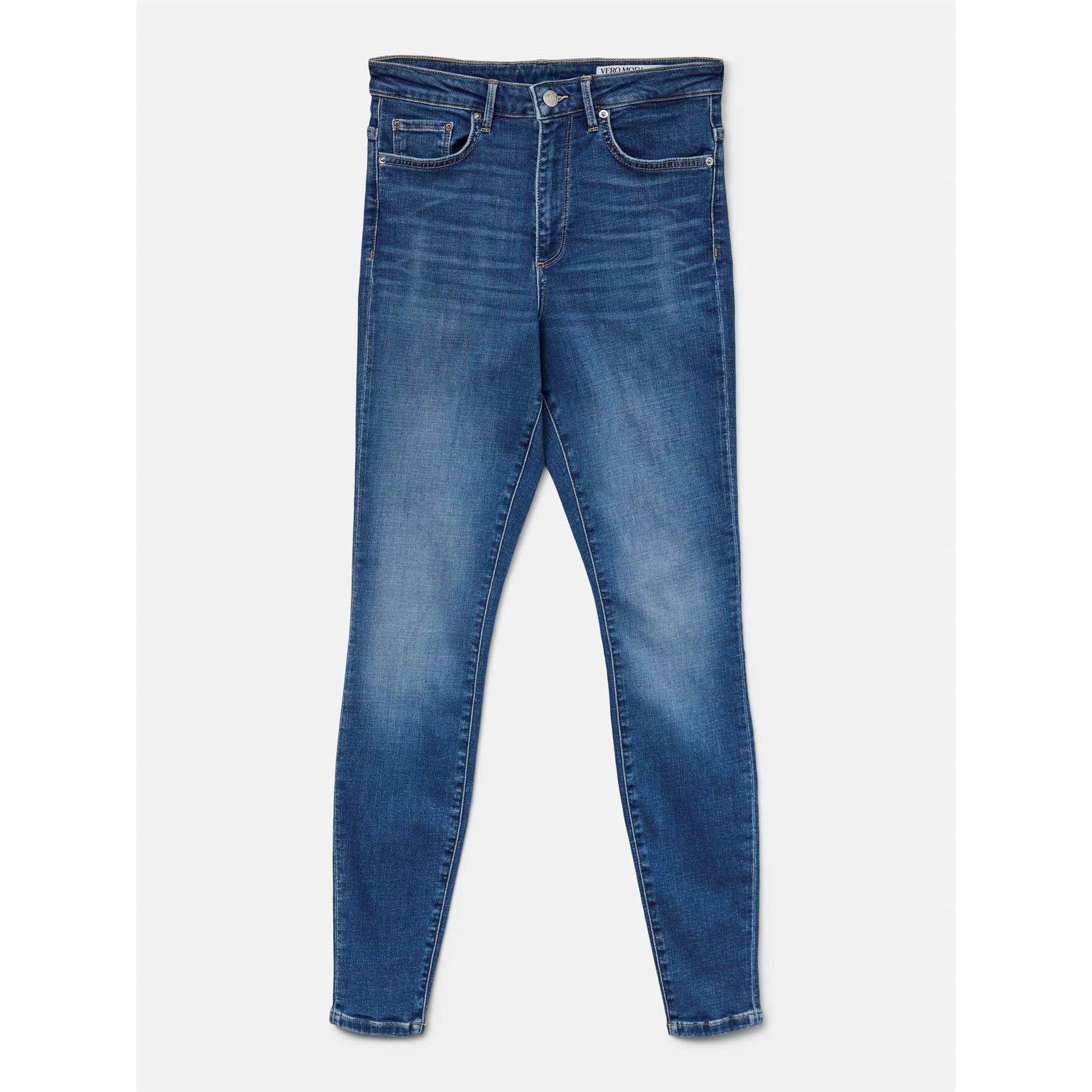 Medium Blue - Back - Vero Moda Womens-Ladies 5 Pockets Skinny Jeans