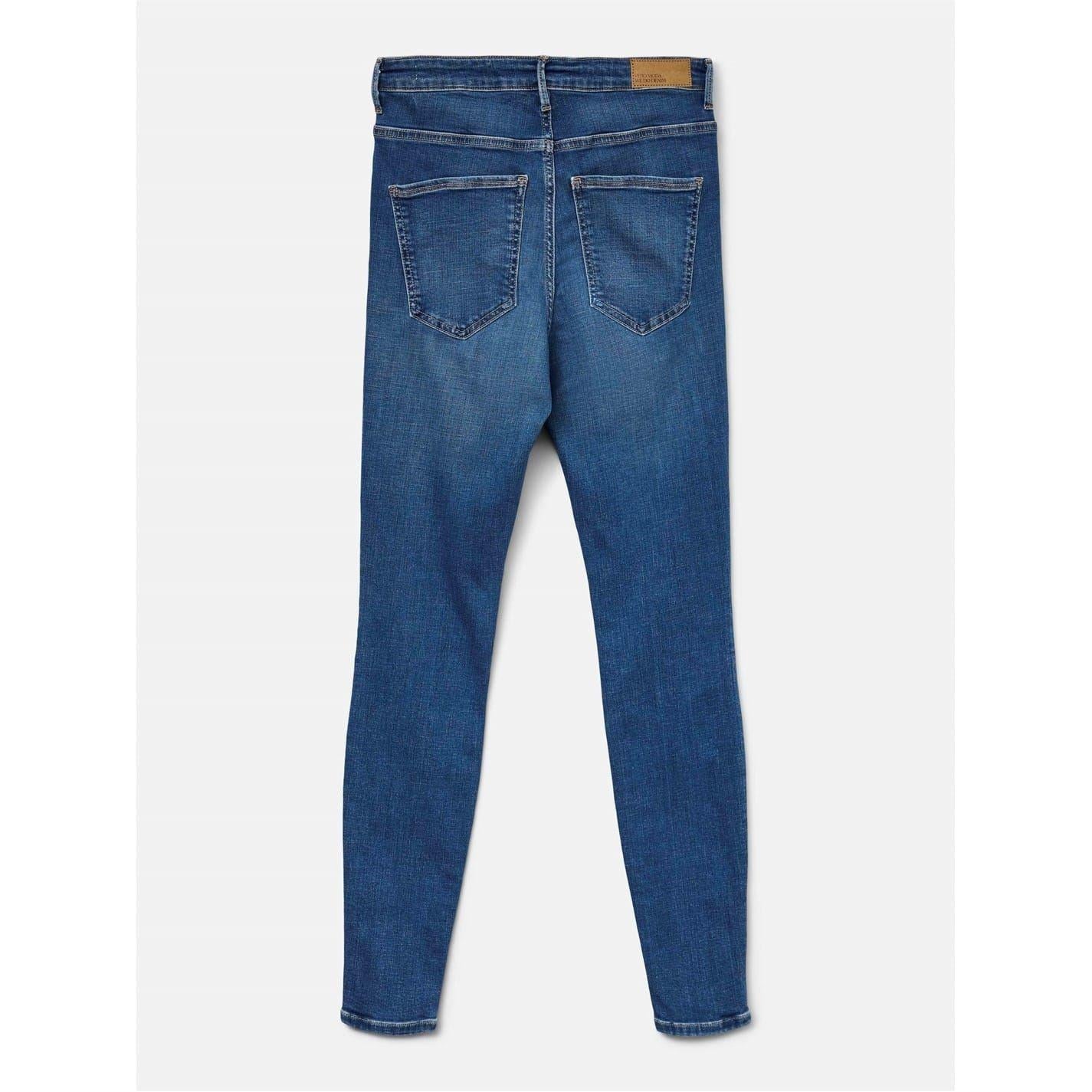 Medium Blue - Side - Vero Moda Womens-Ladies 5 Pockets Skinny Jeans