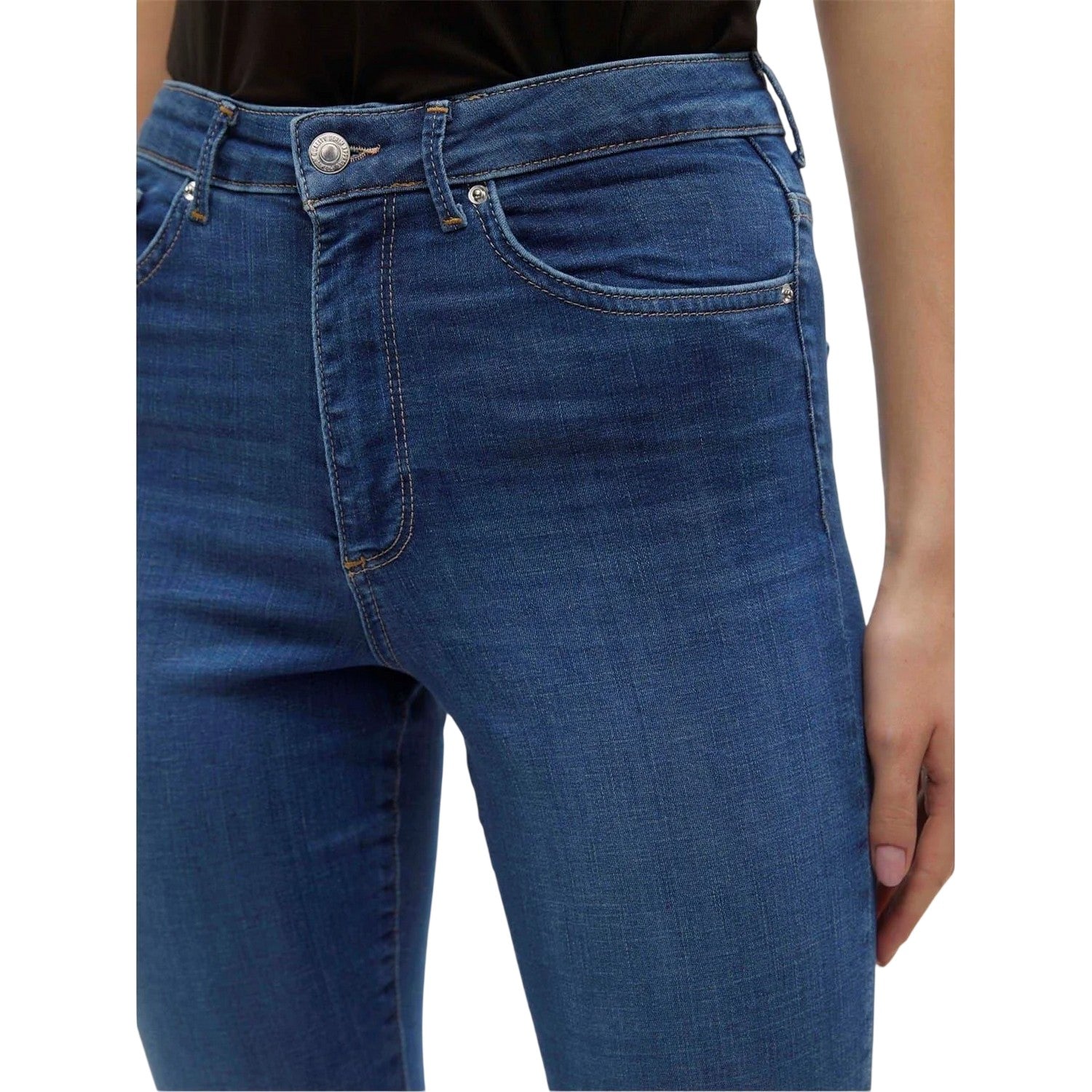 Blue Denim - Side - Vero Moda Womens-Ladies 5 Pockets Skinny Jeans