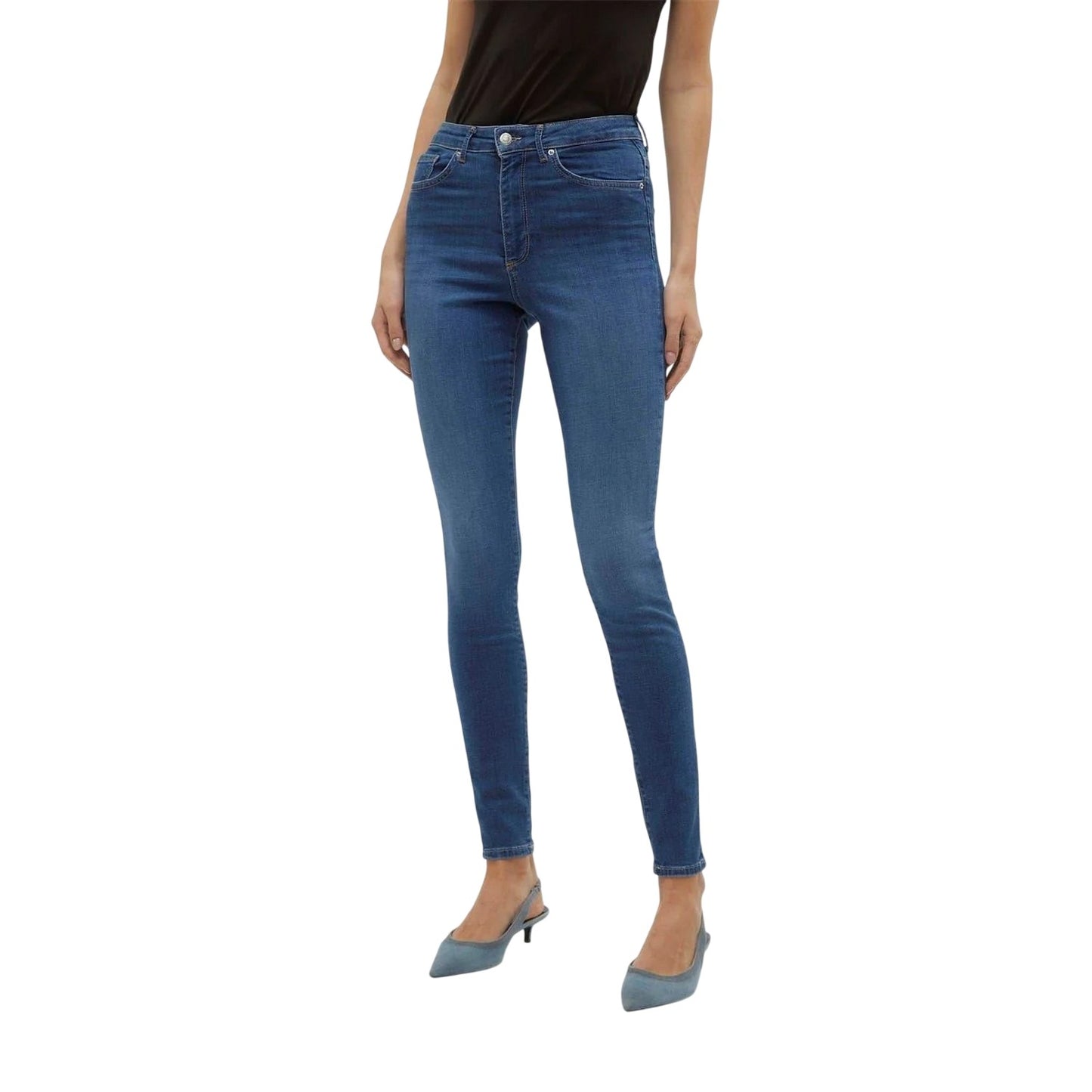 Blue Denim - Lifestyle - Vero Moda Womens-Ladies 5 Pockets Skinny Jeans