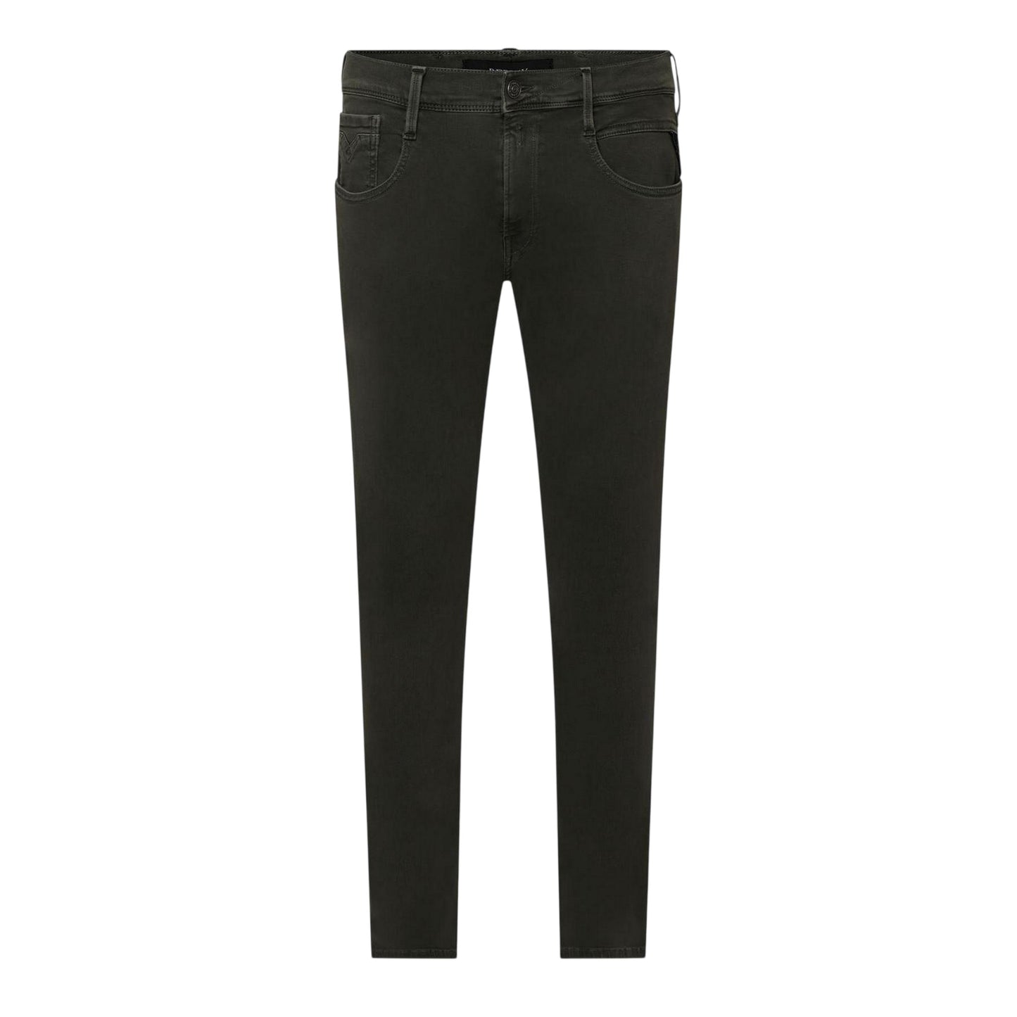 Green - Front - Replay Mens Anbass Hyperfreak Stretch Slim Jeans