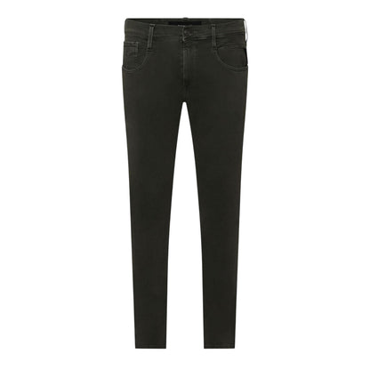 Green - Front - Replay Mens Anbass Hyperfreak Stretch Slim Jeans