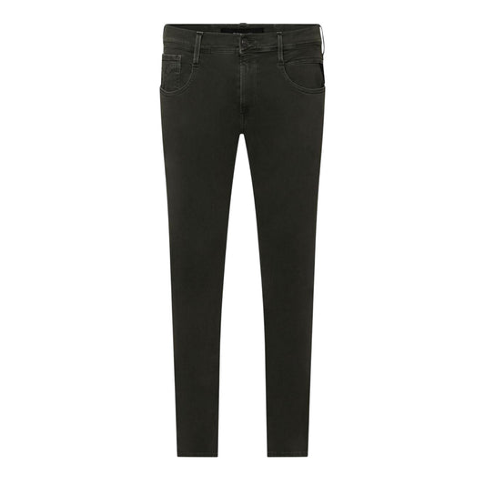 Green - Front - Replay Mens Anbass Hyperfreak Stretch Slim Jeans