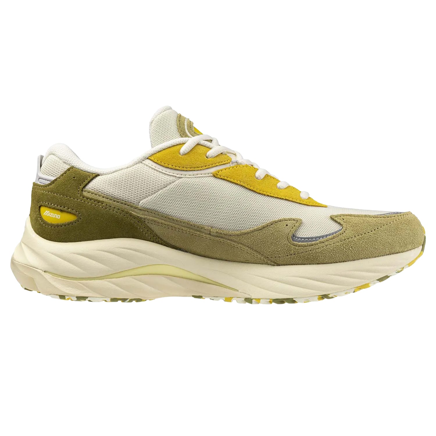 Green - Side - Mizuno Mens Wave Rider Beta Sportstyle Suede Trainers