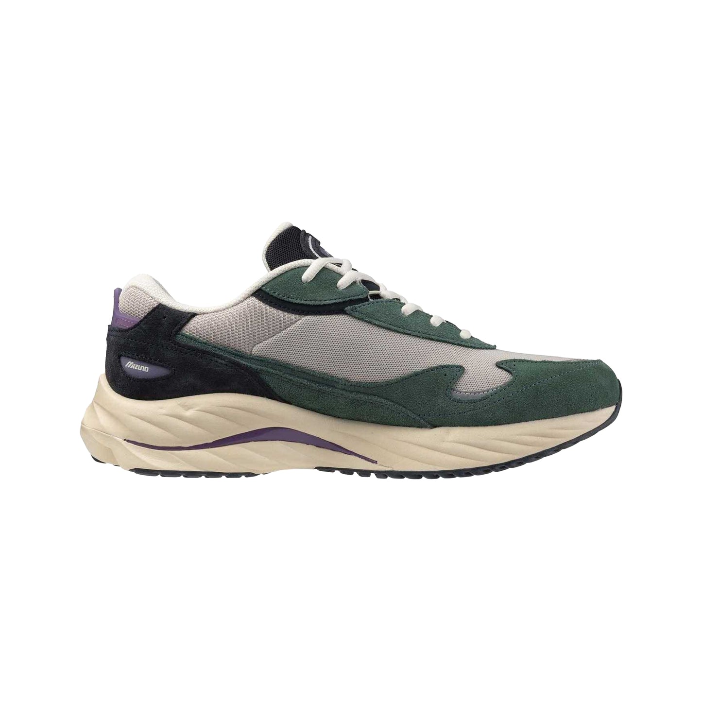 Green-White - Back - Mizuno Mens Wave Rider Beta Sportstyle Suede Trainers