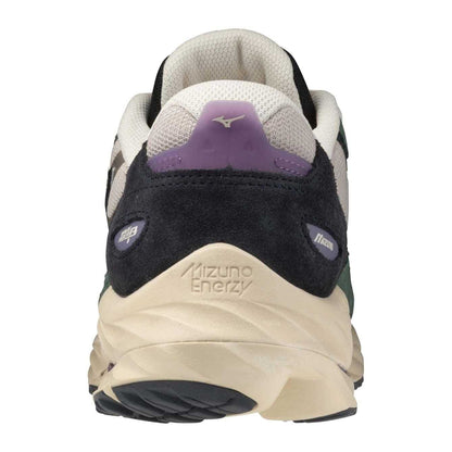 Green-White - Pack Shot - Mizuno Mens Wave Rider Beta Sportstyle Suede Trainers