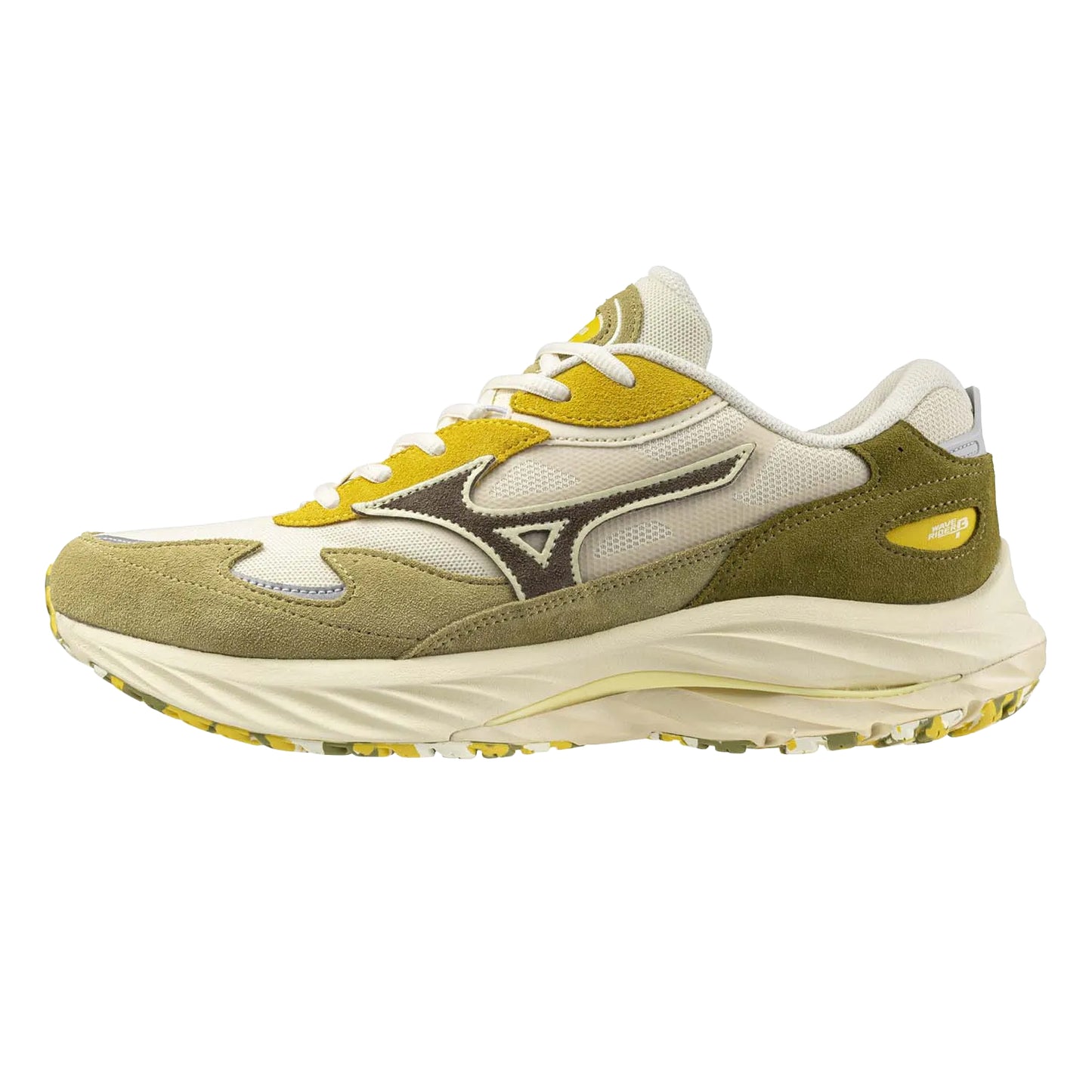 Green - Front - Mizuno Mens Wave Rider Beta Sportstyle Suede Trainers
