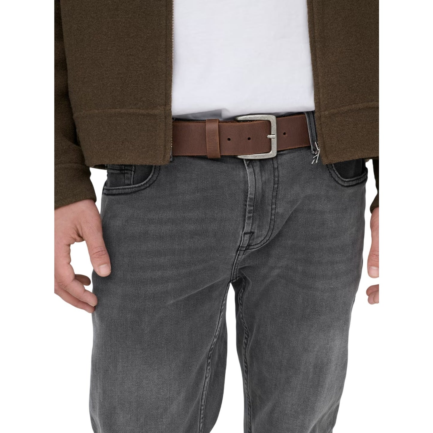 Grey Denim - Side - Only and Sons Mens Skinny Jeans