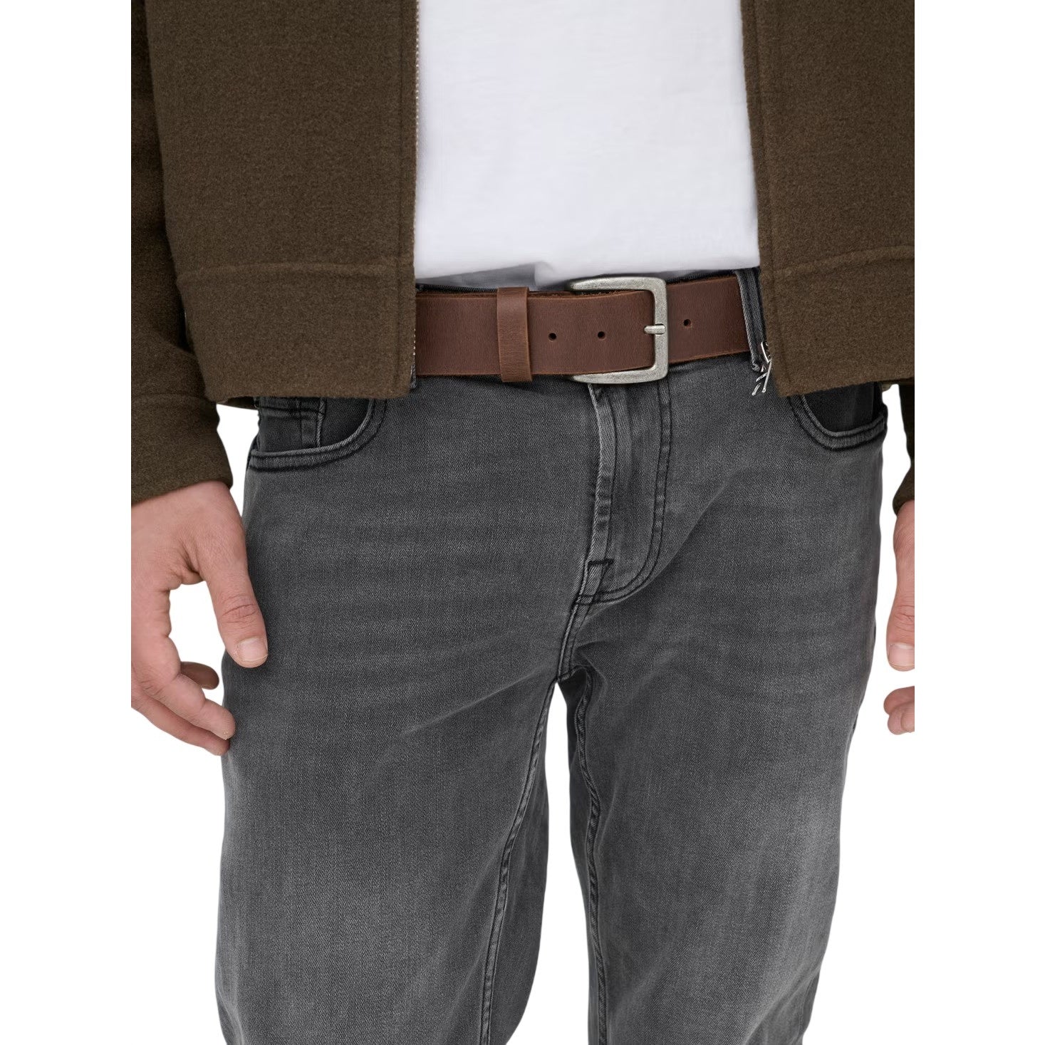 Grey Denim - Side - Only and Sons Mens Skinny Jeans