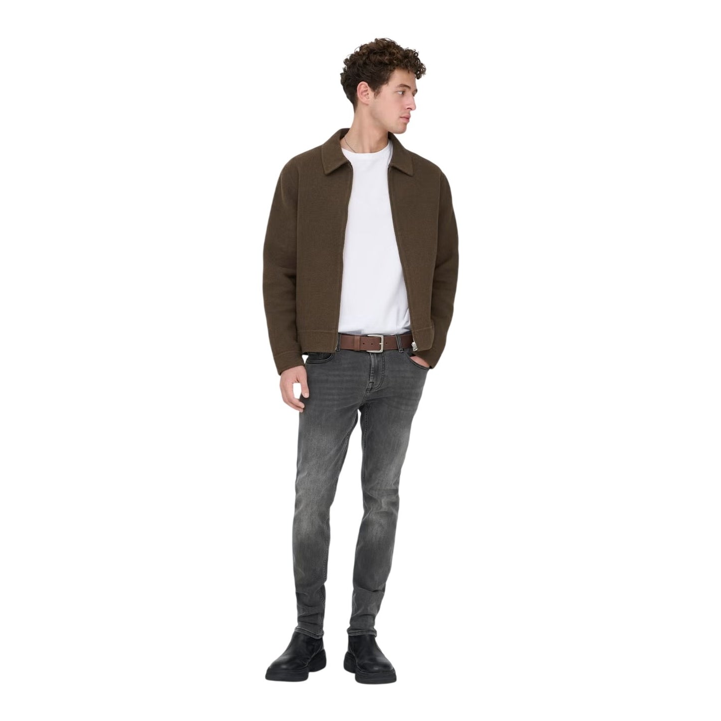 Grey Denim - Pack Shot - Only and Sons Mens Skinny Jeans