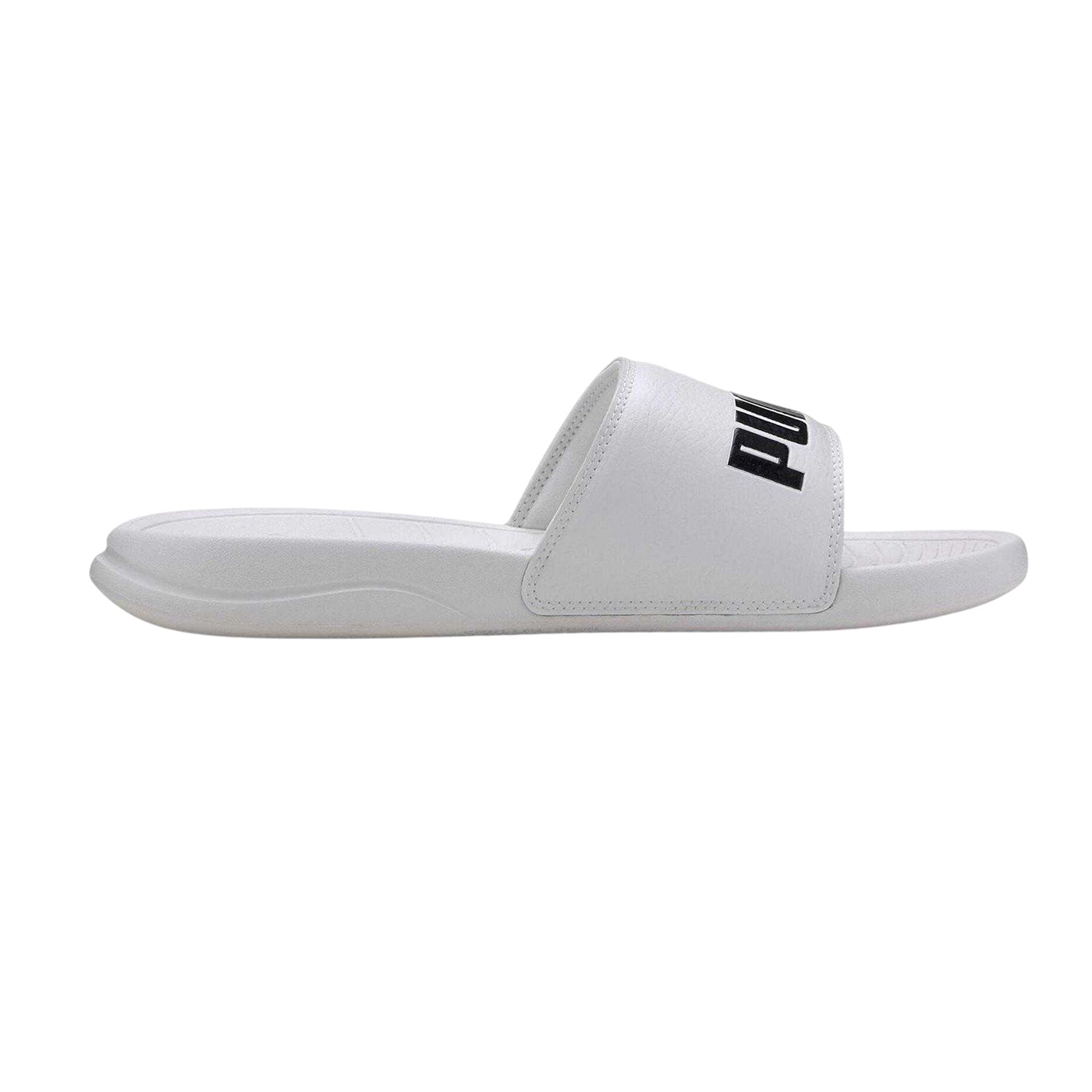White - Front - Puma Mens Popcat Flat Sliders