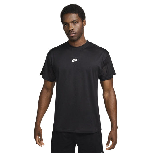 Black - Front - Nike Mens Swoosh Crew Neck Regular T-Shirt