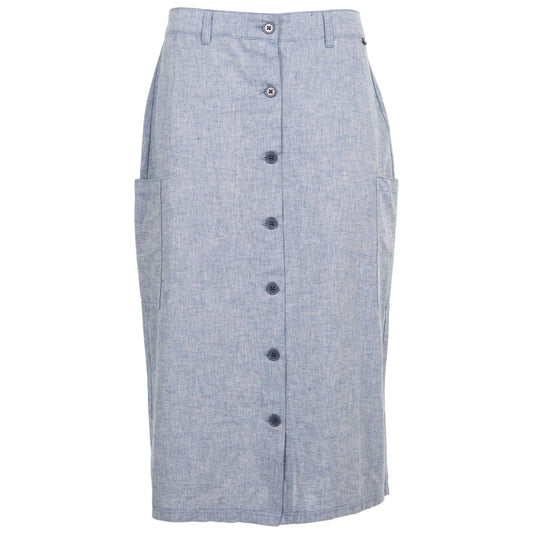 Navy Blue - Front - Trespass Womens-Ladies Alexie A-line Midi Skirt