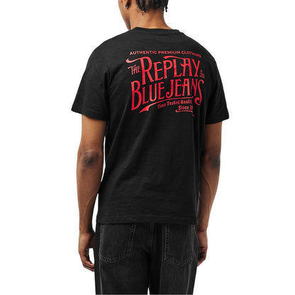 Black - Lifestyle - Replay Mens Back Jeans Logo T-Shirt
