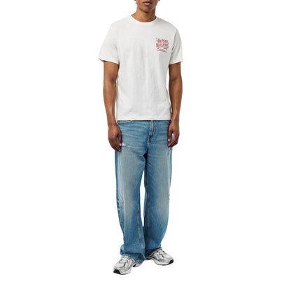 White - Pack Shot - Replay Mens Back Jeans Logo T-Shirt