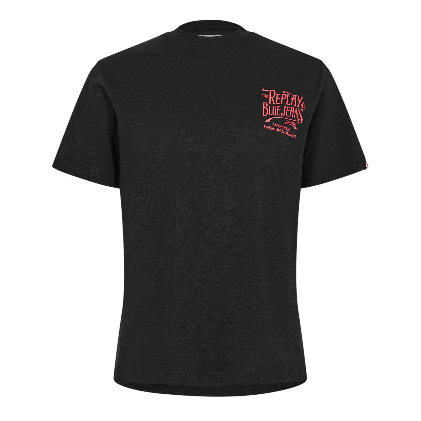 Black - Front - Replay Mens Back Jeans Logo T-Shirt