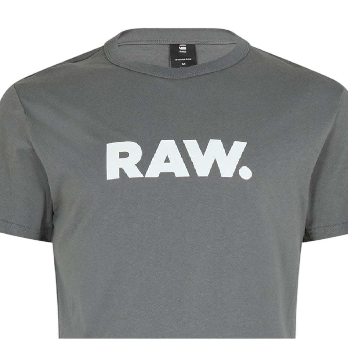 Grey - Side - G-Star Mens Logo Regular T-Shirt