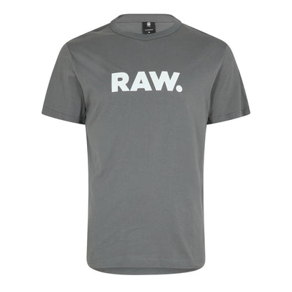 Grey - Front - G-Star Mens Logo Regular T-Shirt