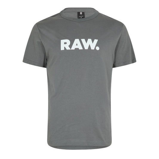 Grey - Front - G-Star Mens Logo Regular T-Shirt