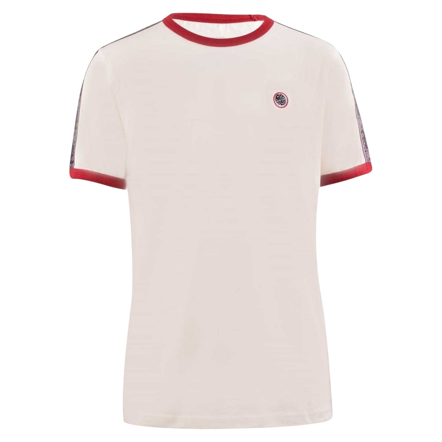 White - Front - Pretty Green Mens Eclipse Paisley Taped T-Shirt