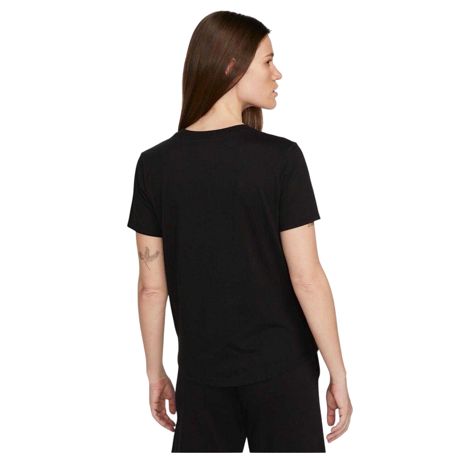 Black - Back - Nike Womens-Ladies Futura Swoosh Crew Neck T-Shirt