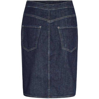 Dark Blue - Back - Mamalicious Womens-Ladies Mlatlanta Denim Skirt