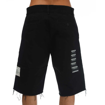 Black - Back - Heron Preston Mens Raw Edge Chinos