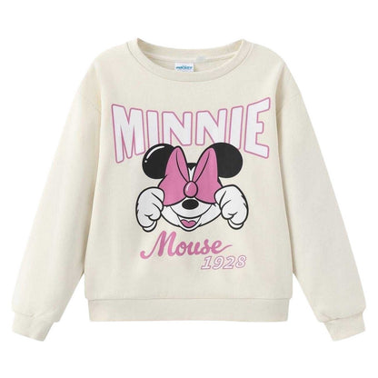 Cream-Pink - Front - Disney Childrens-Kids 1928 Minnie Mouse Sweatshirt