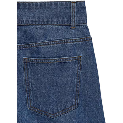 Medium Blue - Side - Vero Moda Womens-Ladies Denim Skirt