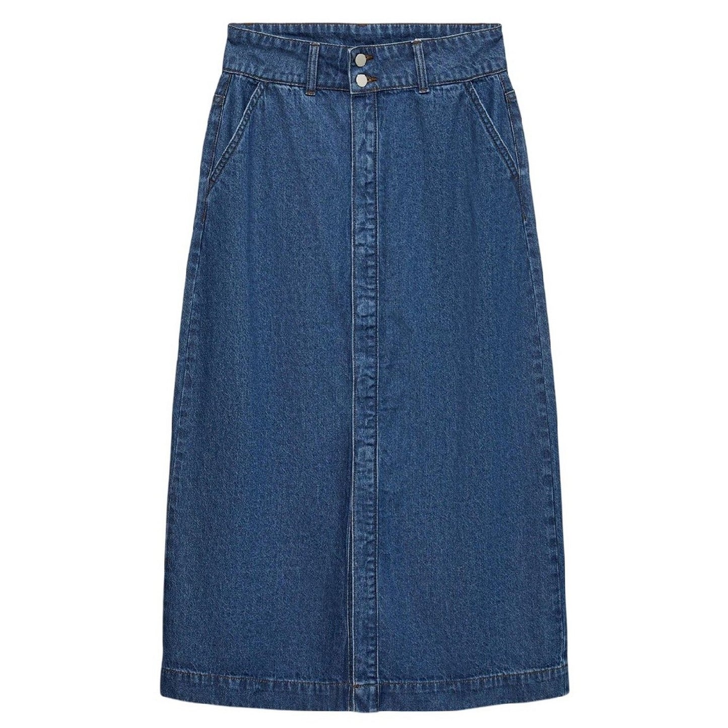 Medium Blue - Front - Vero Moda Womens-Ladies Denim Skirt