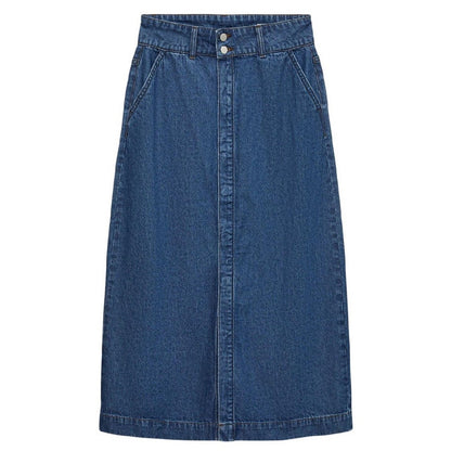 Medium Blue - Front - Vero Moda Womens-Ladies Denim Skirt