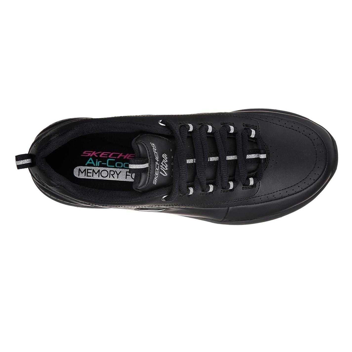 Black - Lifestyle - Skechers Womens-Ladies Elite Status Leather Trainers
