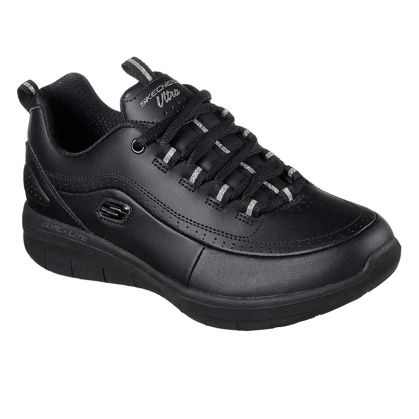 Black - Pack Shot - Skechers Womens-Ladies Elite Status Leather Trainers