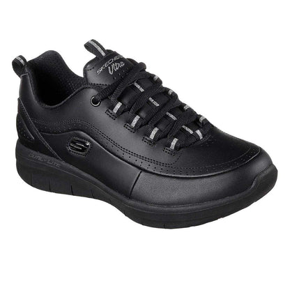 Black - Pack Shot - Skechers Womens-Ladies Elite Status Leather Trainers