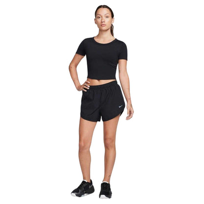 Black - Side - Nike Womens-Ladies Dri-FIT Slim Crop T-Shirt